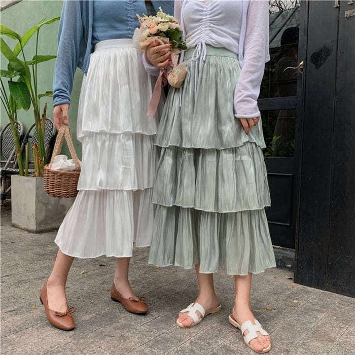 美品】MIUMIU プリーツ フリル スカート 変形 ロング ドレス タグ付