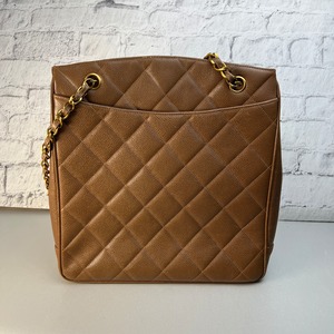 CHANEL シャネル ココマーク  キャビアスキン トートバッグ ブラウン A-10102