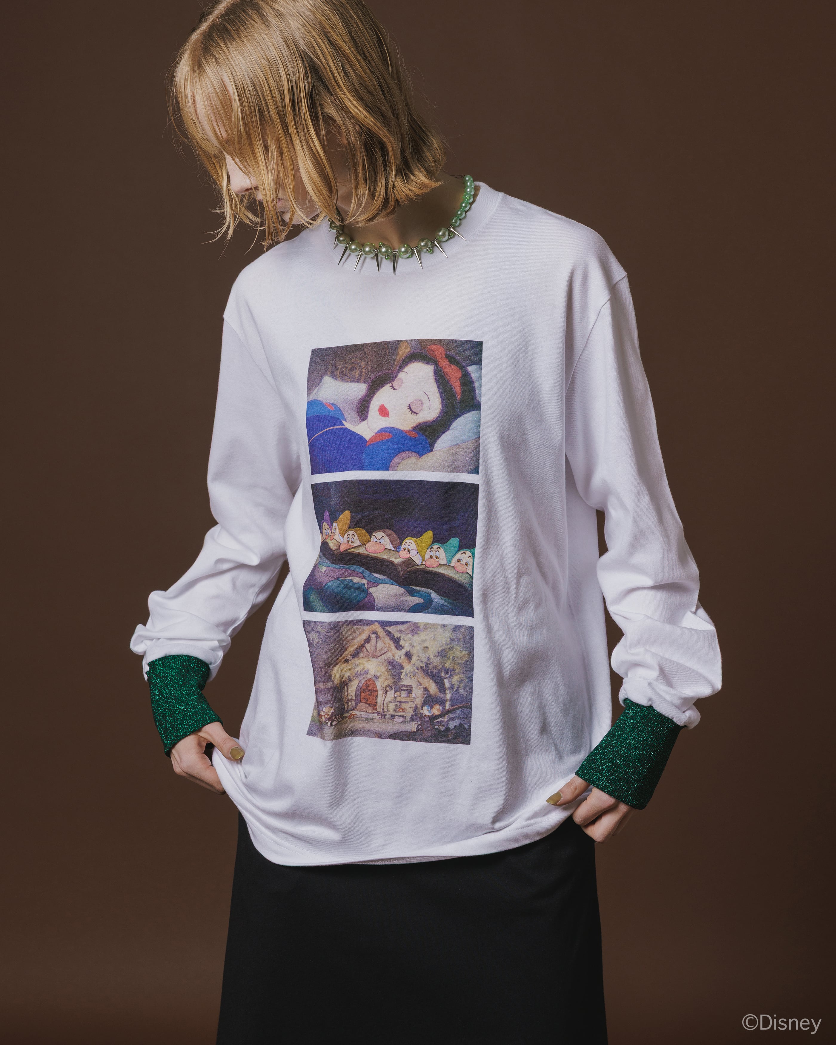 【NON TOKYO ノントーキョー】 / PRINT L/S T-SHIRT(SNOW WHITE) プリント長袖Tシャツ(白雪姫) / WHITE