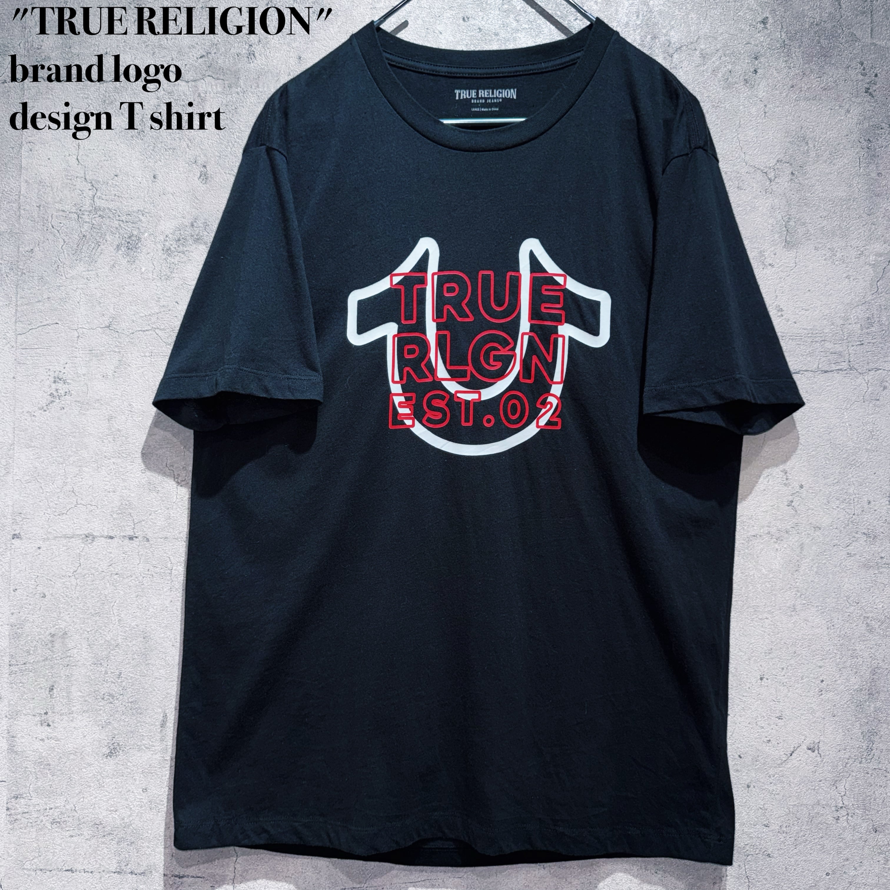 "TRUE RELIGION"brand logo design T shirt