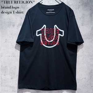 "TRUE RELIGION"brand logo design T shirt