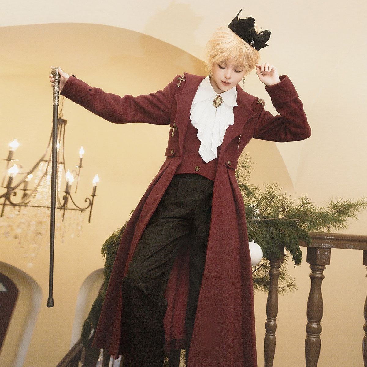 ヴァンパイアプリントロングコートセットアップ | Maiden's Rêve