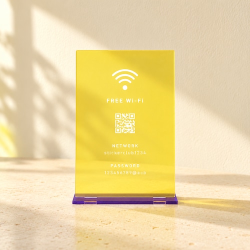 Free Wi-Fi QRコードスタンド(選べるカラーの卓上アクリルスタンド)