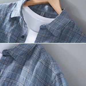 【M-3XL】Grid Check Long Sleeve Shirt / グリッド チェック 長袖 シャツ