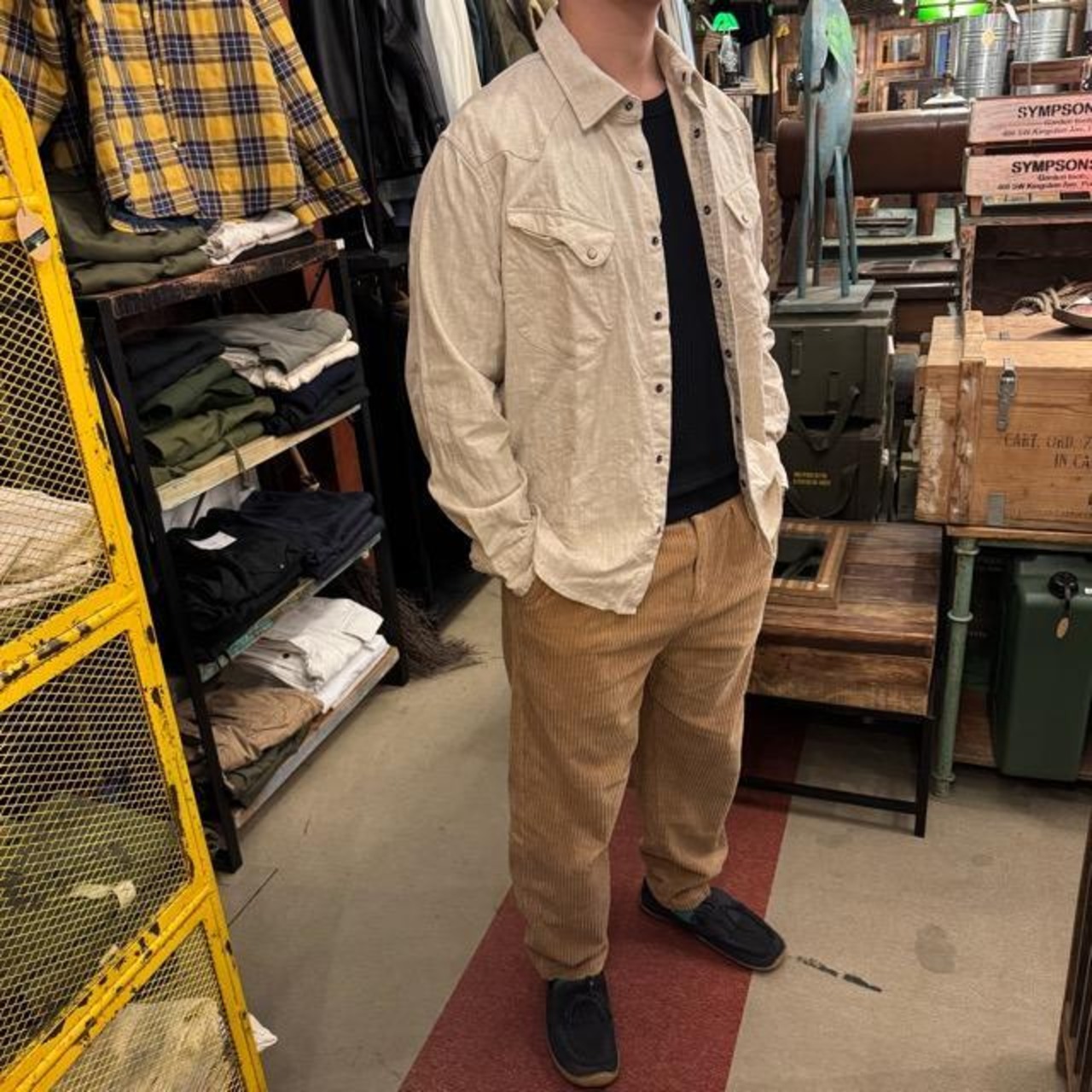 TOPANGA Men's 　ラミーコットンシャツ　羽織　リネン　コットン　通気性　春明ファッション　ゆったり　ファッション　コーデ　カジュアル　