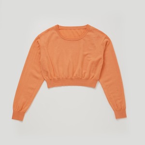 Cropped crew knit/orange