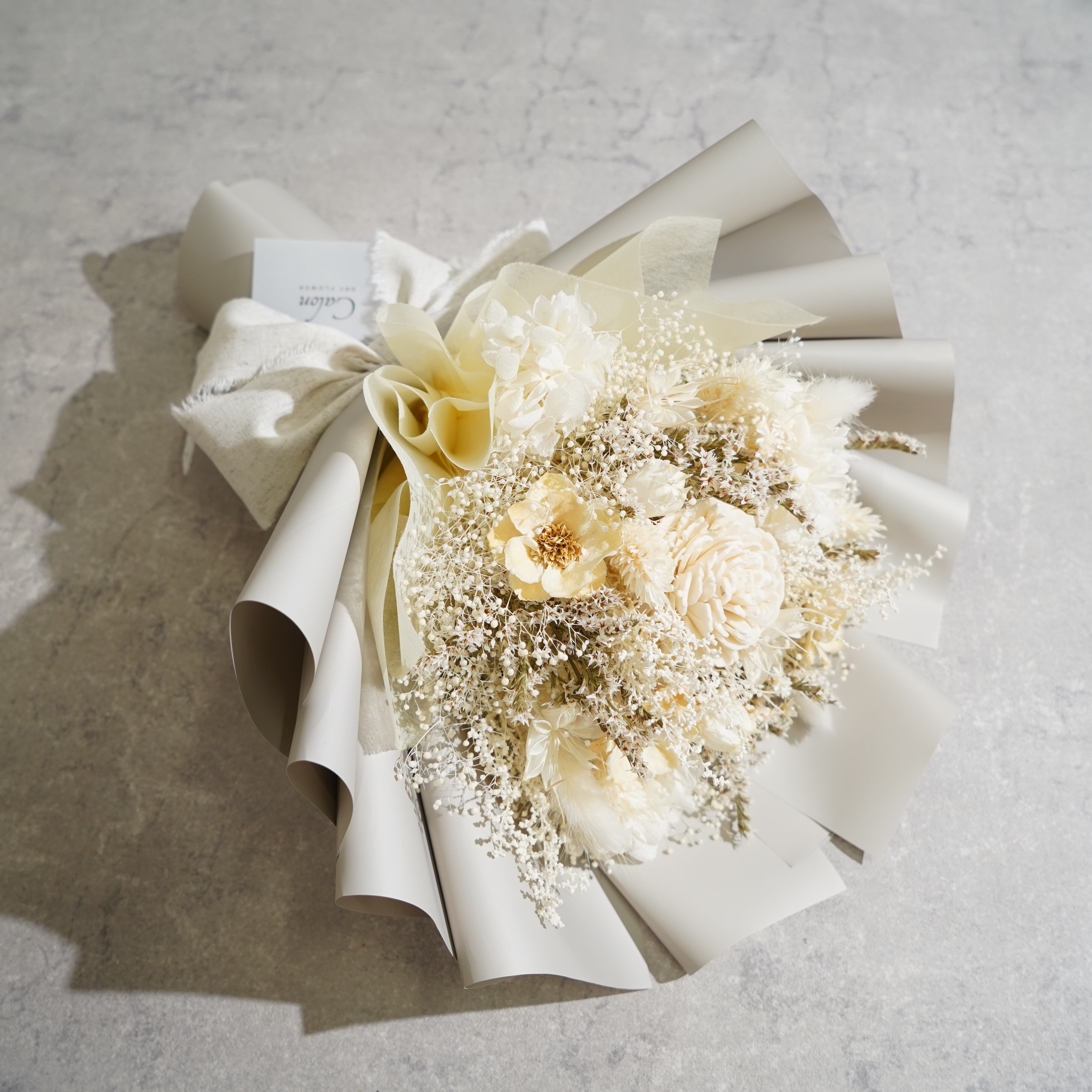 ドライフラワーの花束 Mサイズ ホワイト M-408≪限定1点≫