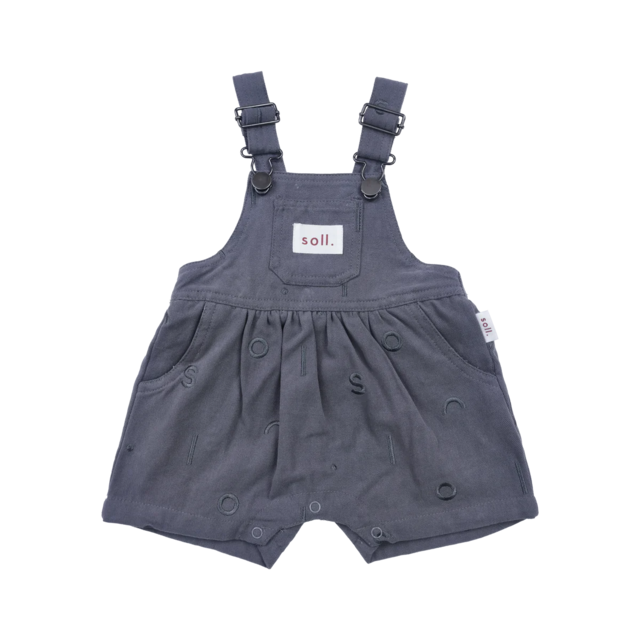 【soll. the label】Soll Pattern Short Overall - Charcoal