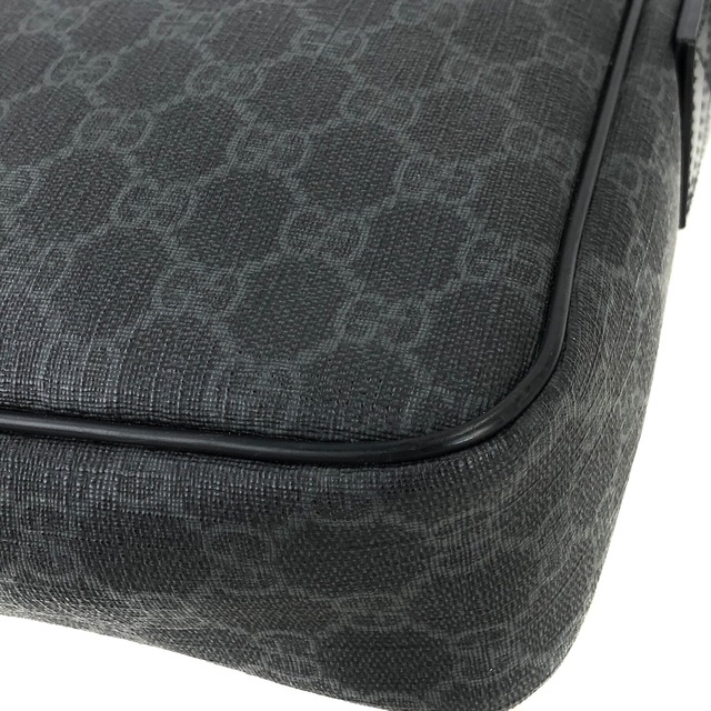 GUCCI　 グッチ　GGプラス　ロゴ　PVC×レザー　ショルダーバッグ　ブラック　vintage　ヴィンテージ　オールドグッチ　e4wxh7