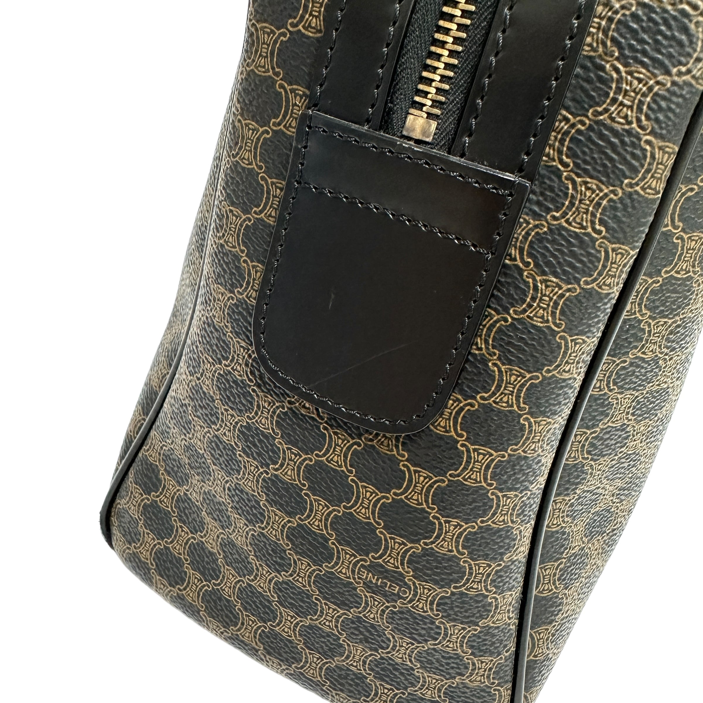 CELINE セリーヌ マカダム柄 ボストンバッグ ブラック 6257-202203 | rean