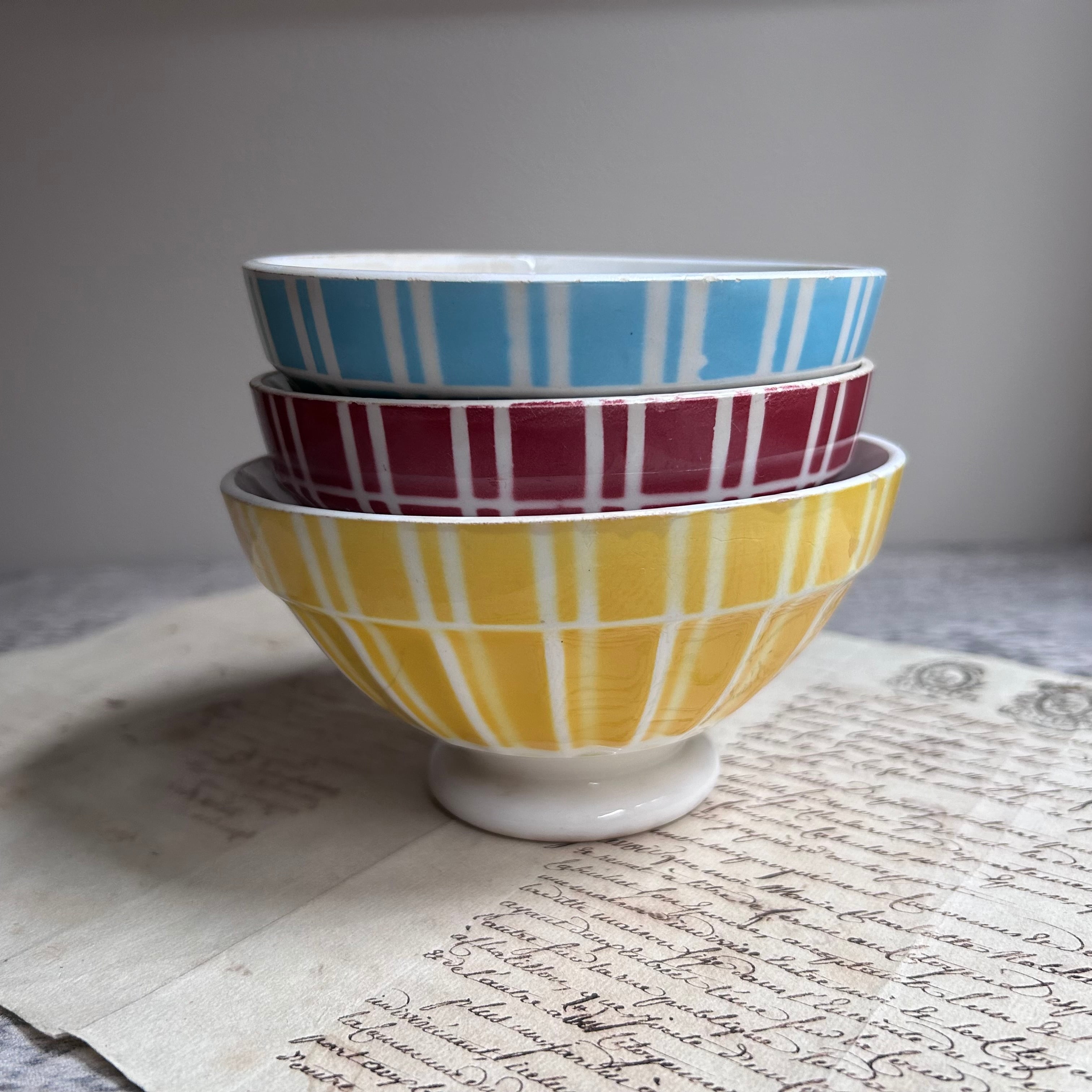 フランスアンティーク カフェオレボウル セット digoin リュネヴィル