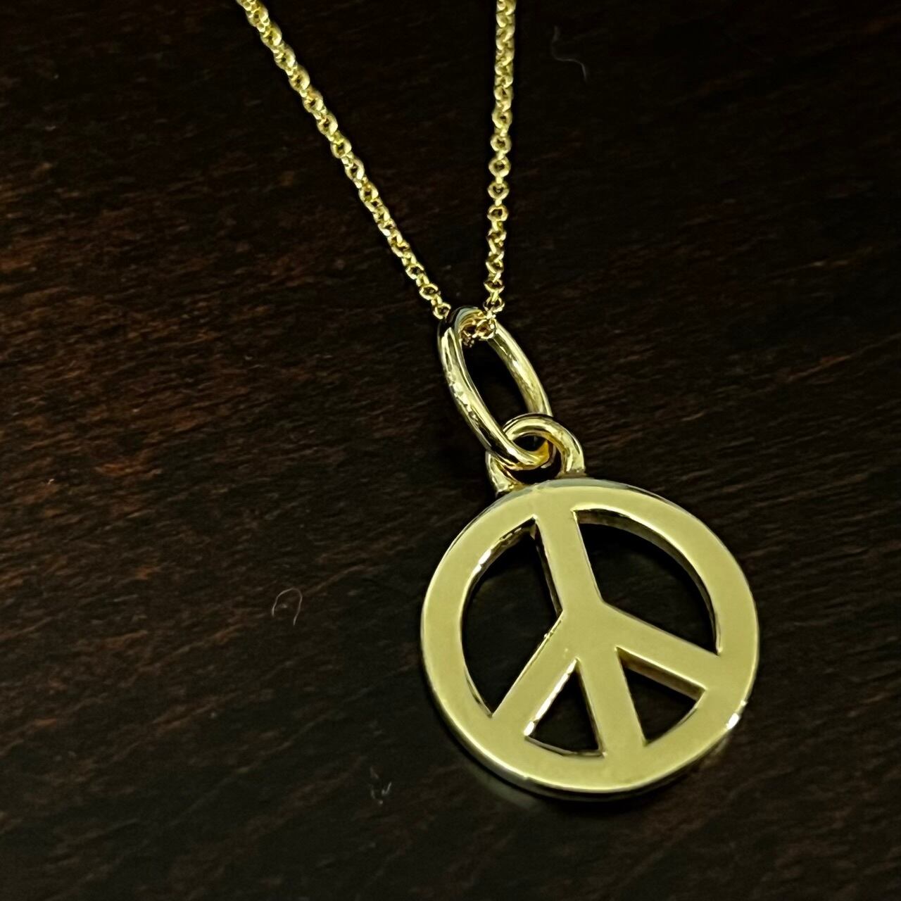 OLD TIFFANY & CO. Peace Sign 18K Gold Charm Necklace | オールド