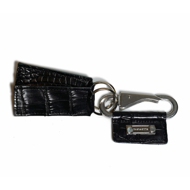 GP21_carabiner key holder_CROCODILE_BLACK