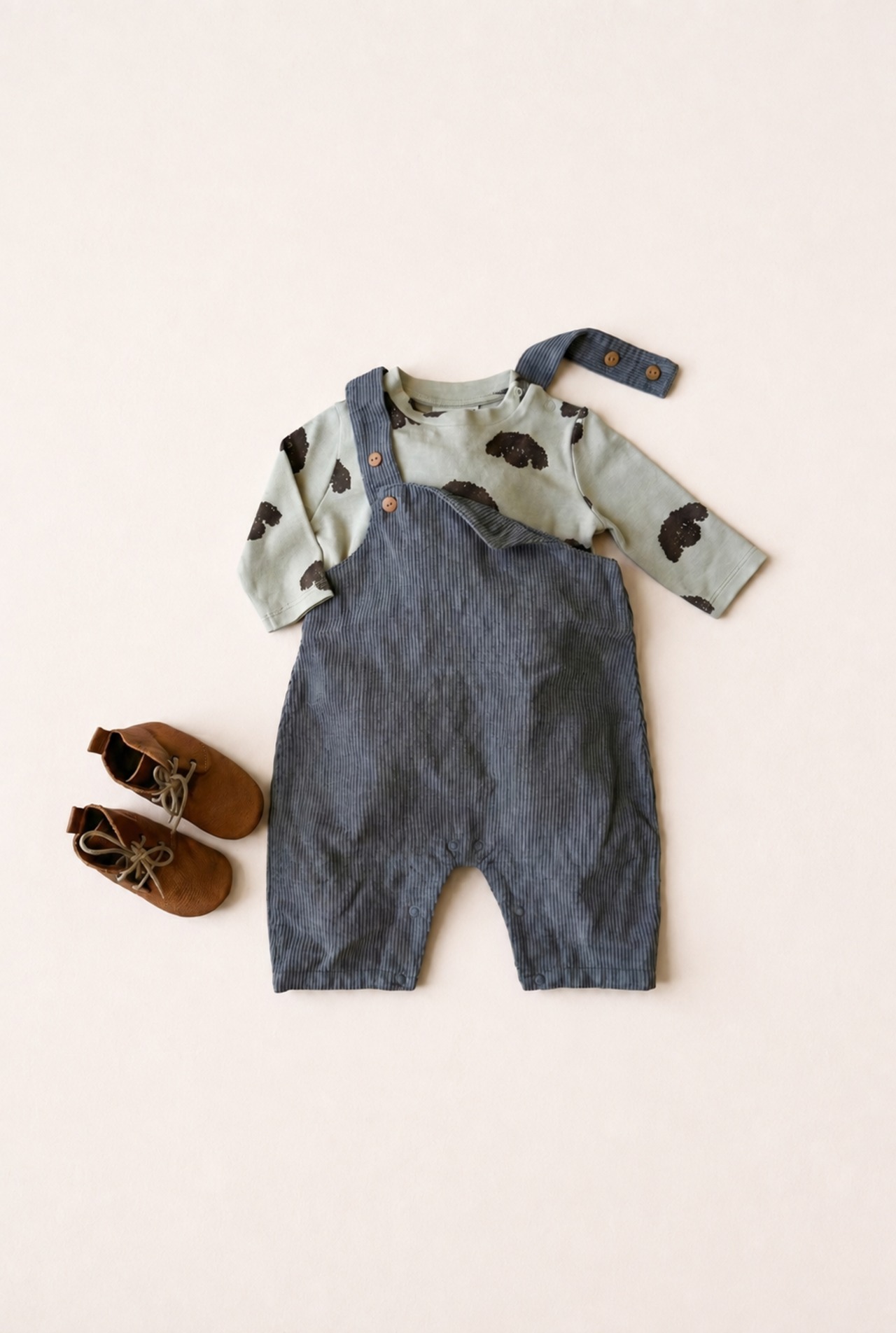 STUDIO BOHEME　ESSENTIEL T-SHIRT(12-24m) - STONE / DOGS FRERE