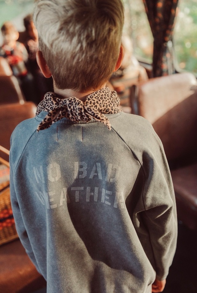 【piupiuchick】Sweatshirt with Sun & Cloud Print / Grey