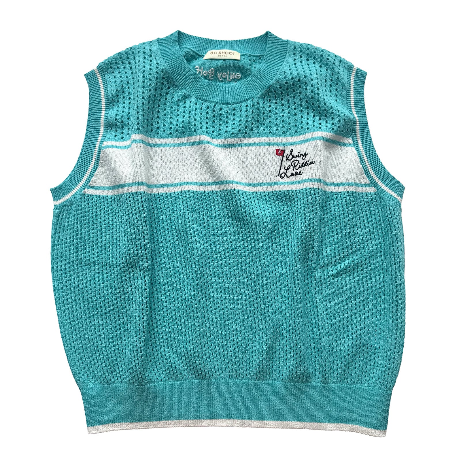 【WOMEN'S】MESH KNIT VEST -TURQUOISE-