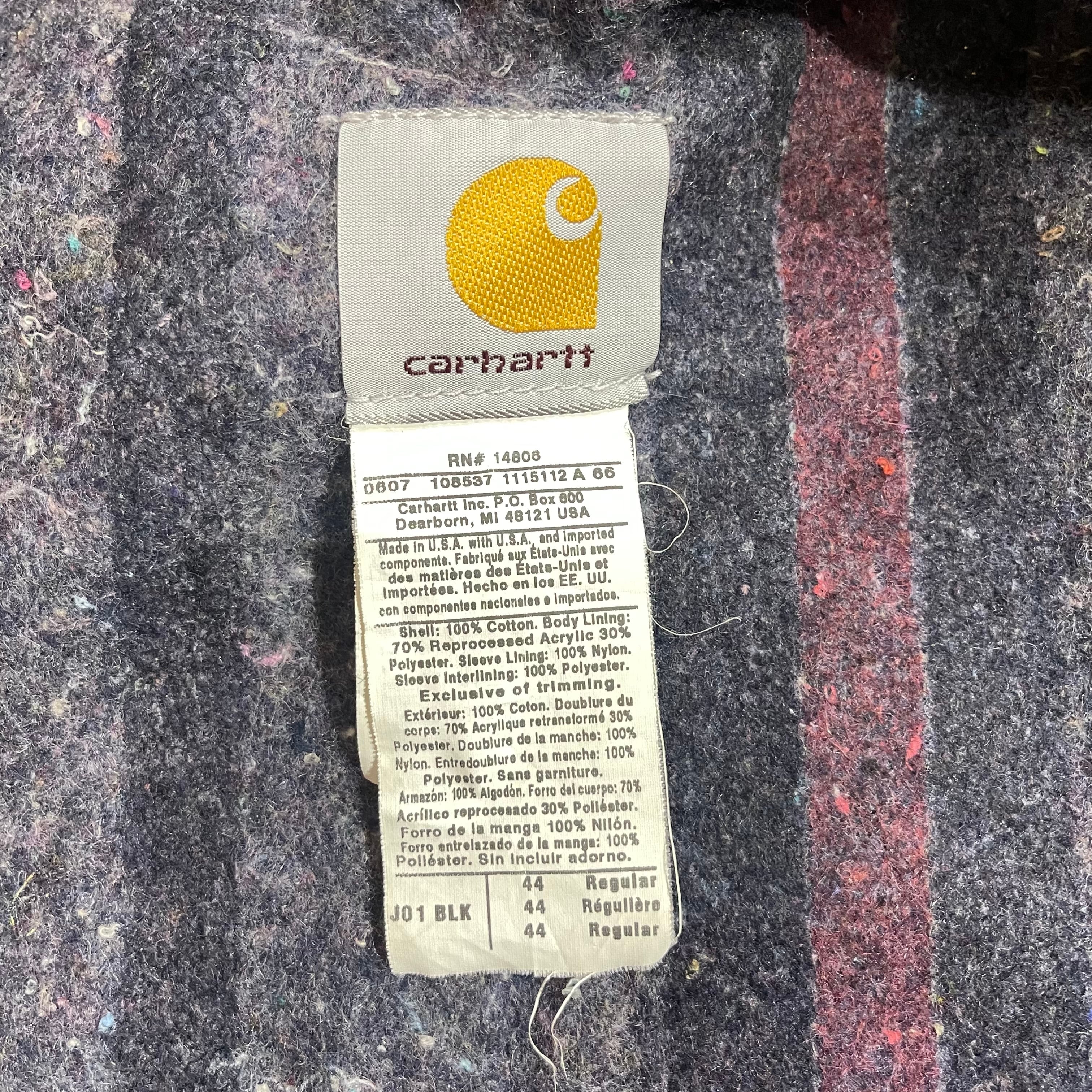 carhartt　カーハート　J01　デトロイトジャケット　USA製　黒　44