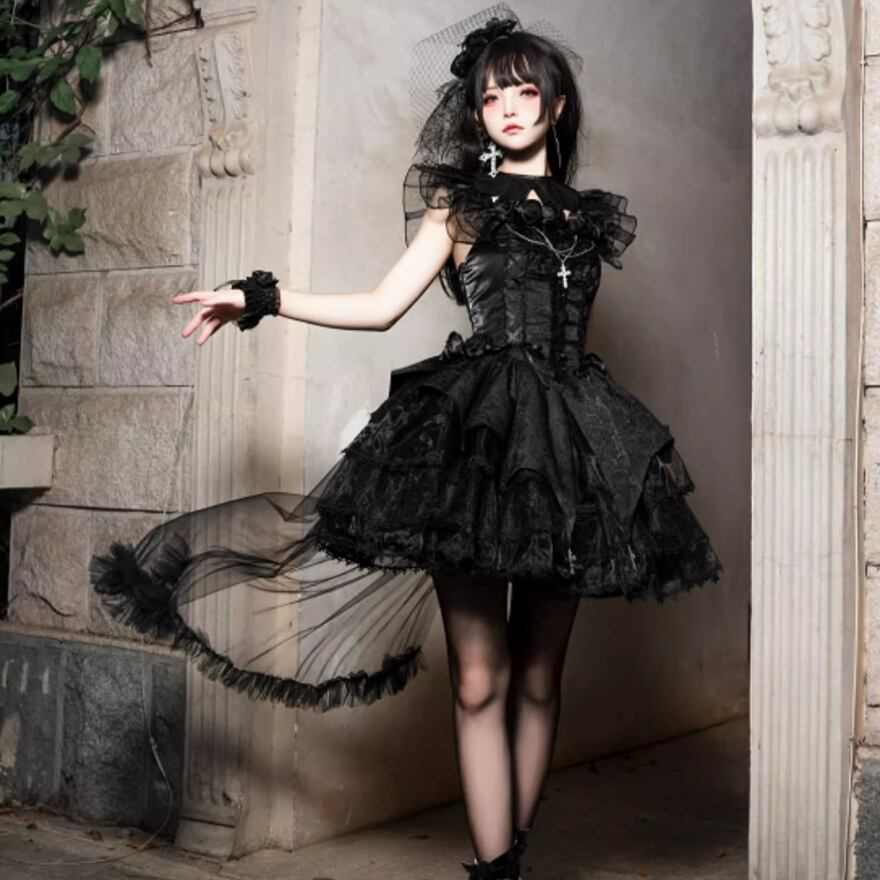 CATCOCOONクラシカルドール スカート ジャンスカ ゴスロリ 黒