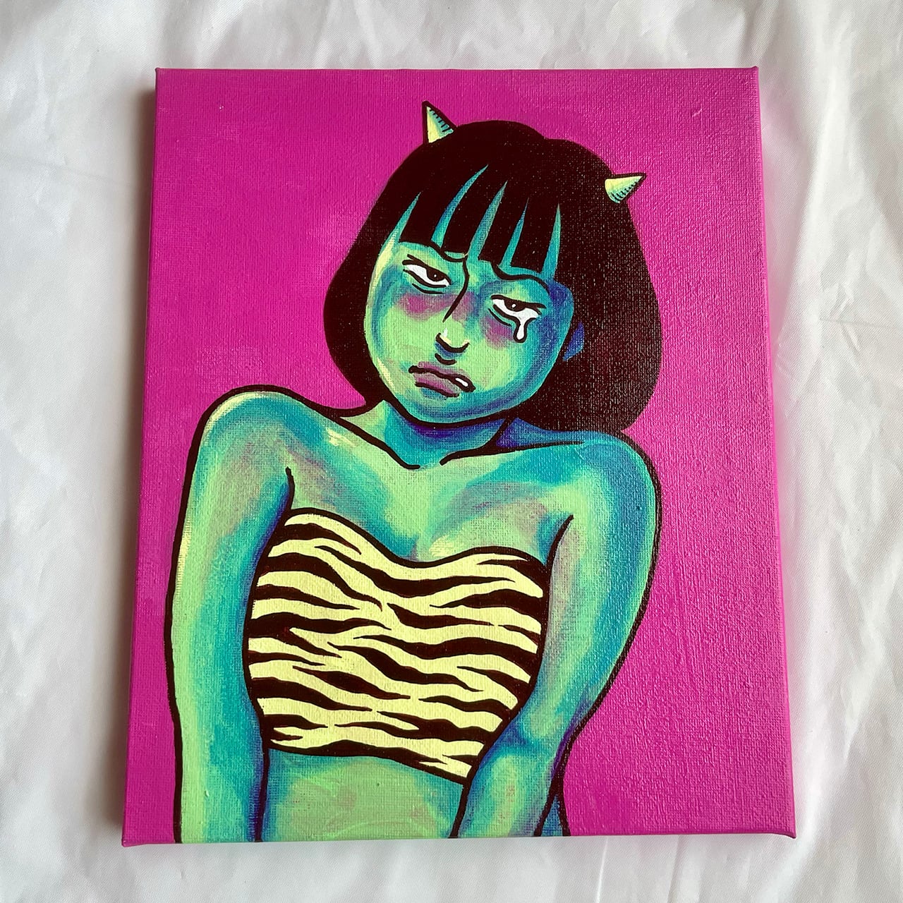 F3アクリル画「通れない子」 | あおもりJOMONのみせ