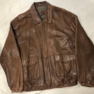 1990s EDDIE BAUER BROWN LEATHER JACKET