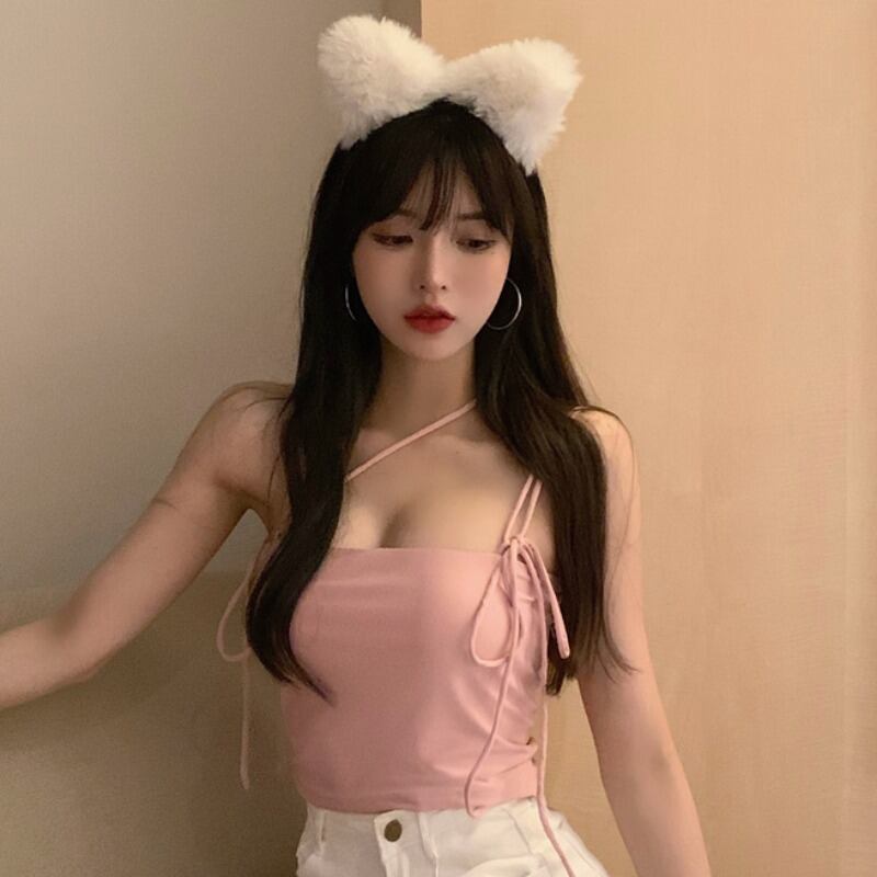 トップス サマーバンド ピンク 夏物 YY-ファッション765568697