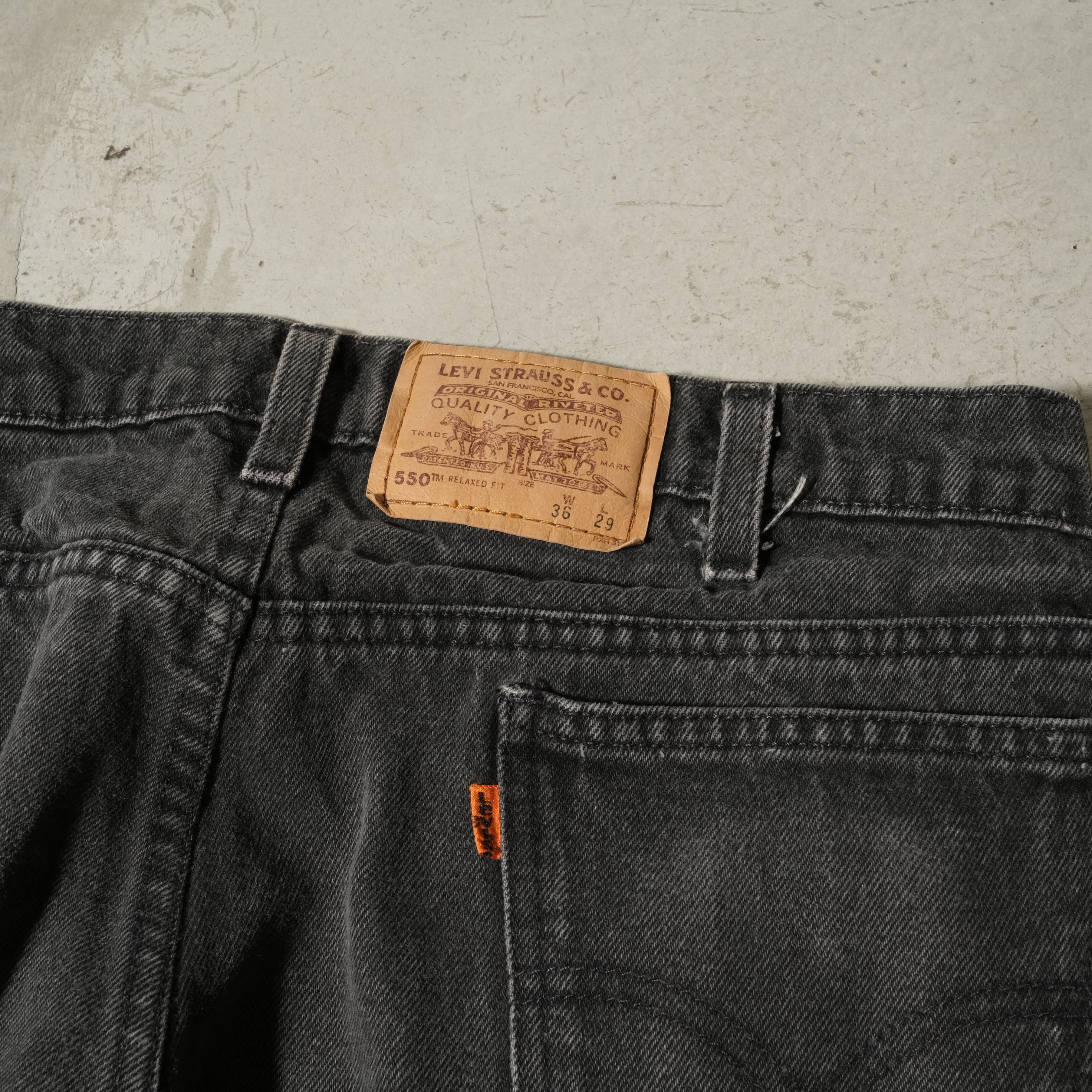 95's Levi's 550 HUSKY black denim pants[35x29] | goodbuy