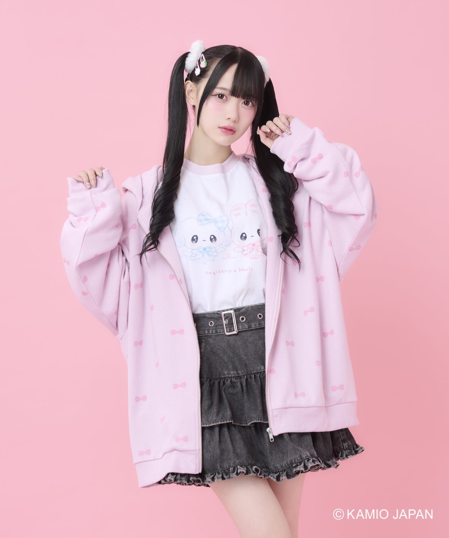 リボンまみれ☆まじベリコラボZIPパーカー(ピンク) | Hauls