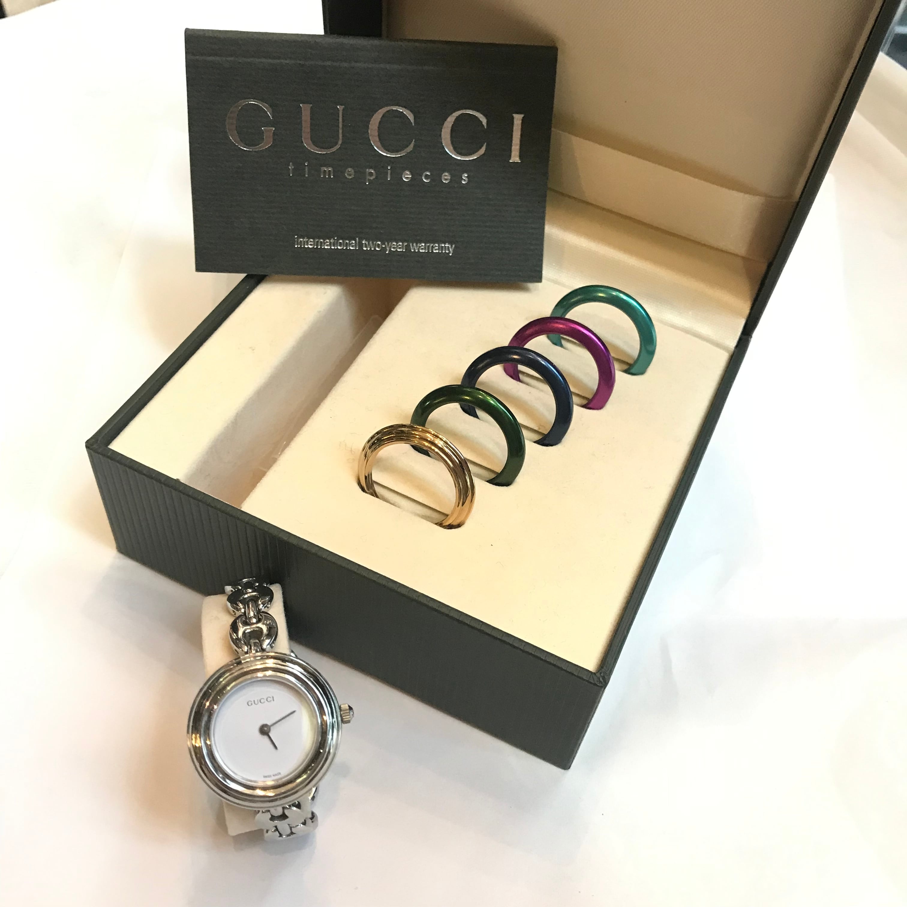 新作割☆ GUCCI チェンジベゼル チェーンブレス 腕時計 6色 watch