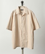 Garcon Wave Loose Striped open collar S/S shirt made in Japan (BEG) GWS6232 (DEPROID sponsored brands)