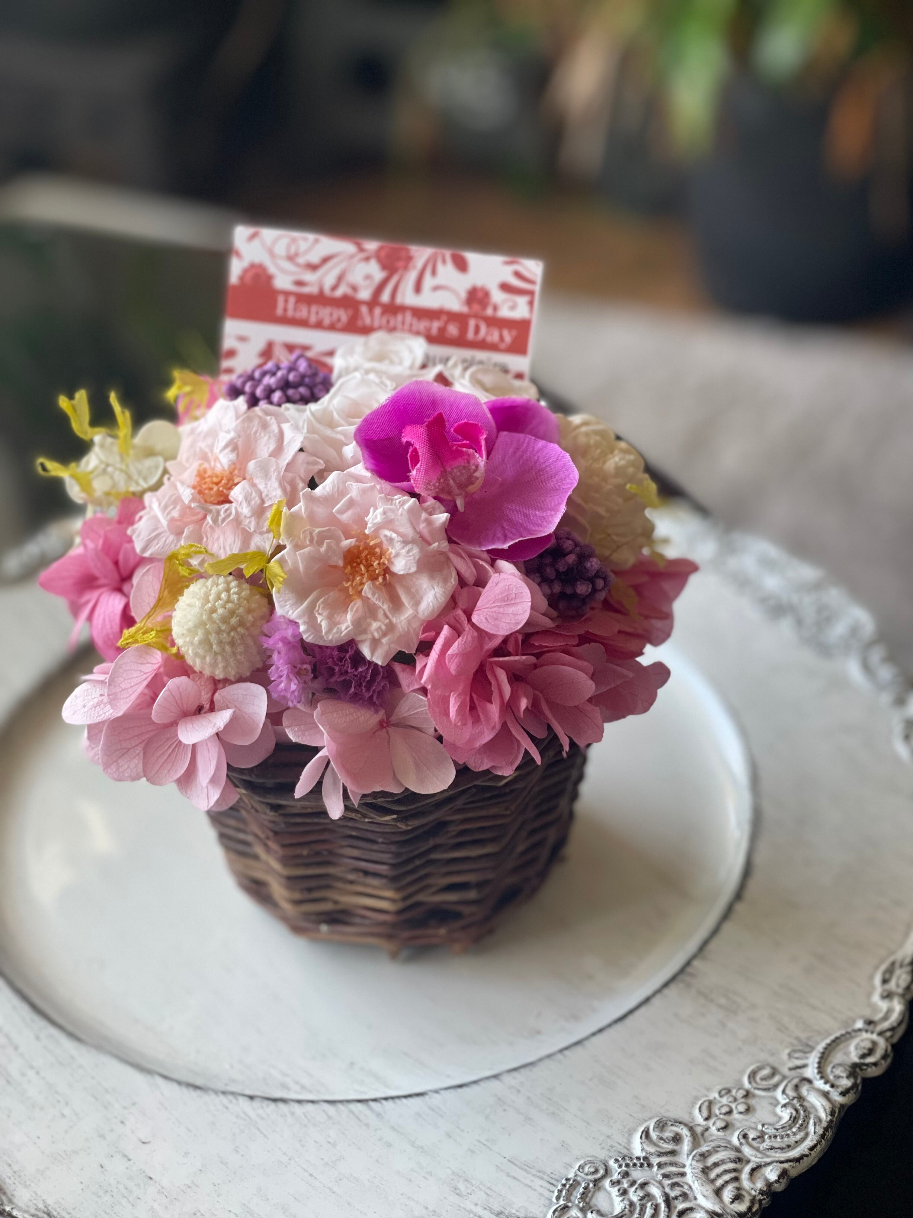 早割 母の日 プリザーブドフラワー 可愛い ピンク アレンジ 誕生日祝い