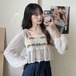 ✞ スリーブシフォンシャツブラウスショート♡ブラウス 大人女子☆ ロング レッド 刺繍 スウィート ✞ゴスロリ SM ミリ 甘ロリ クラロリ 和ロリ エレガント 黒ロリ 姫ロリ 華ロリ BB-BB84874465797