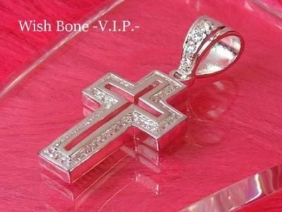 SILVER925 オープンクロスネックレス NewYorkインポートジュエリー｜CZ