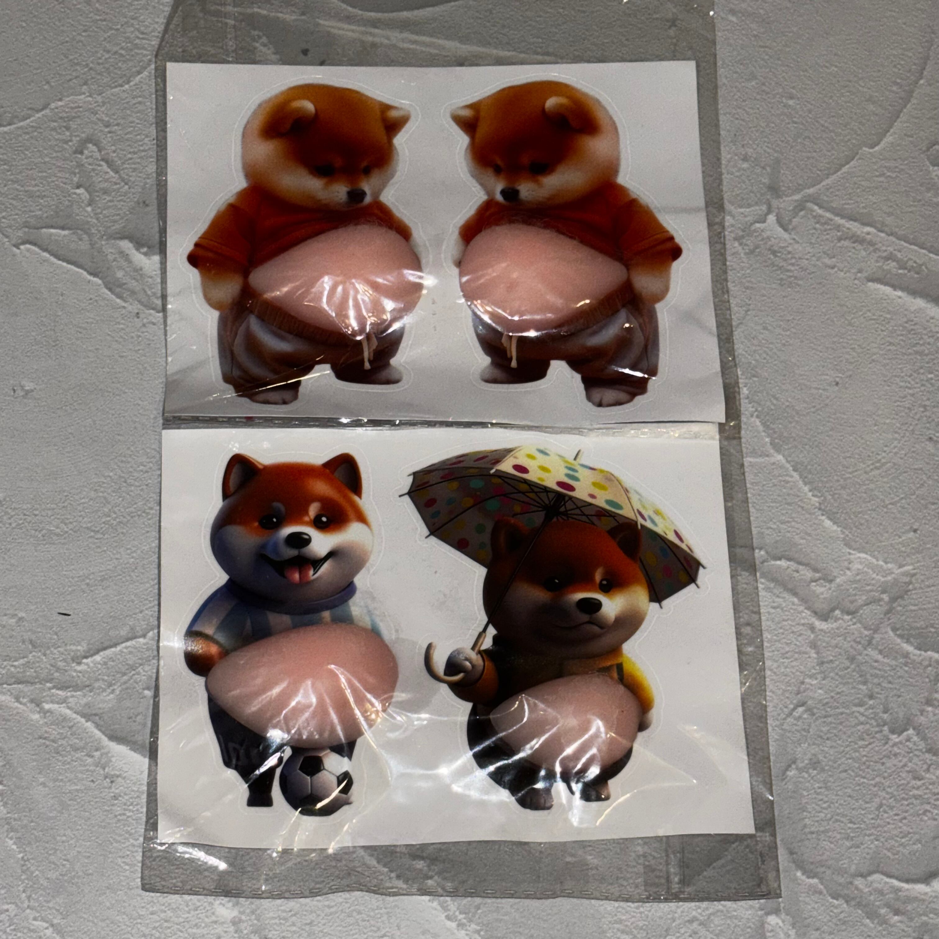 人気⭐即納⭐お腹シール⭐犬⭐2枚(4匹)セット