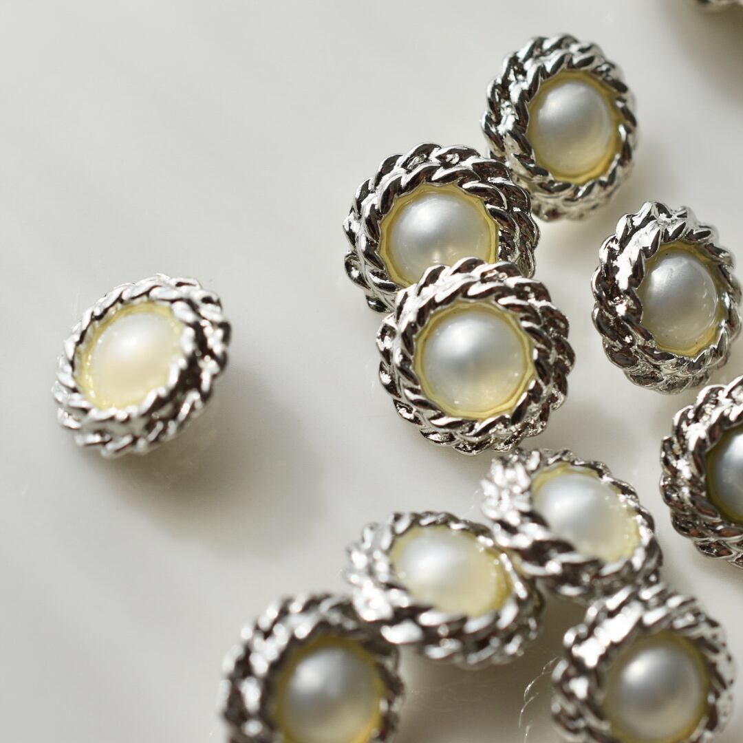 シルバーダブルチェーン×シャイニーパール 11.5㎜