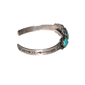 navajo silver fred harvey style turquoise bangle