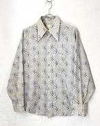 70s Sweet Cotton×Poly Paisley Pattern Shirt