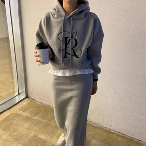 casual hooded pullover and skirt setup（2color）＜ts1879＞