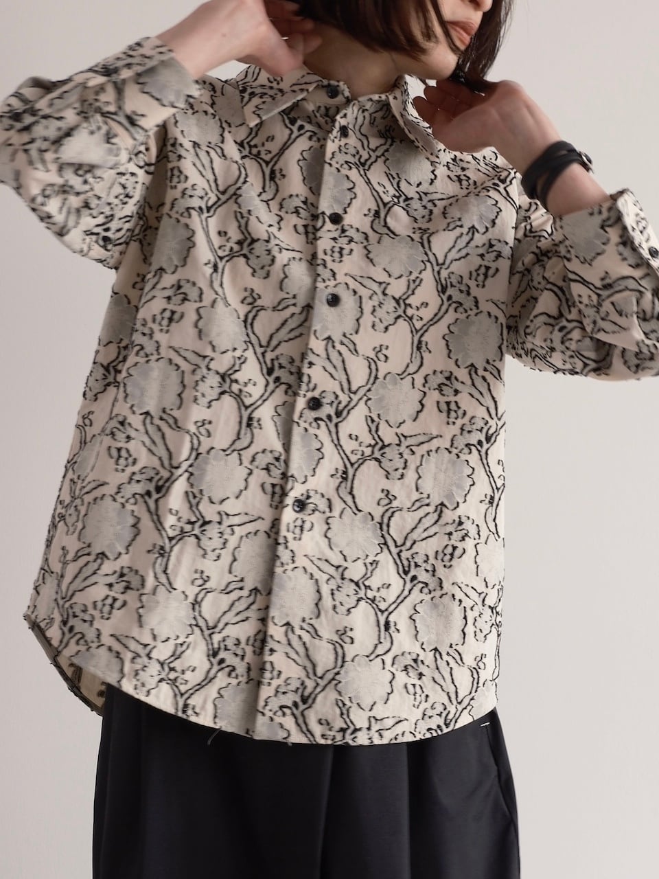本日まで最終値下げ　ジルサンダー　花柄グラデーション　長袖シャツ JIL SANDER JACQUARD FLORAL SHIRT | dear closet