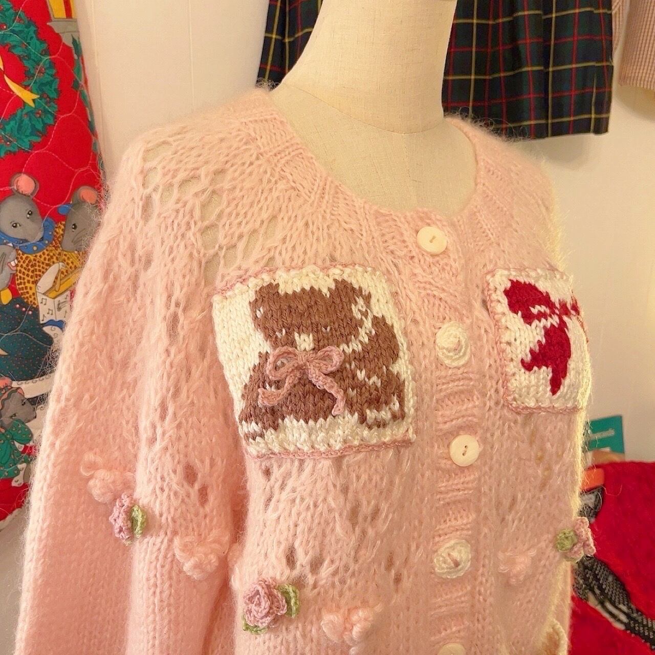 remake / bear pink knit cardigan