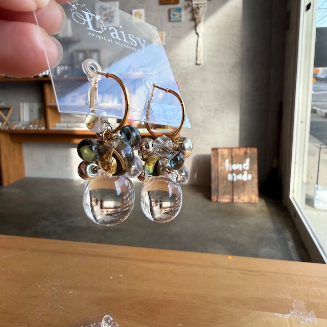 Daisy シャボン玉フープピアス　