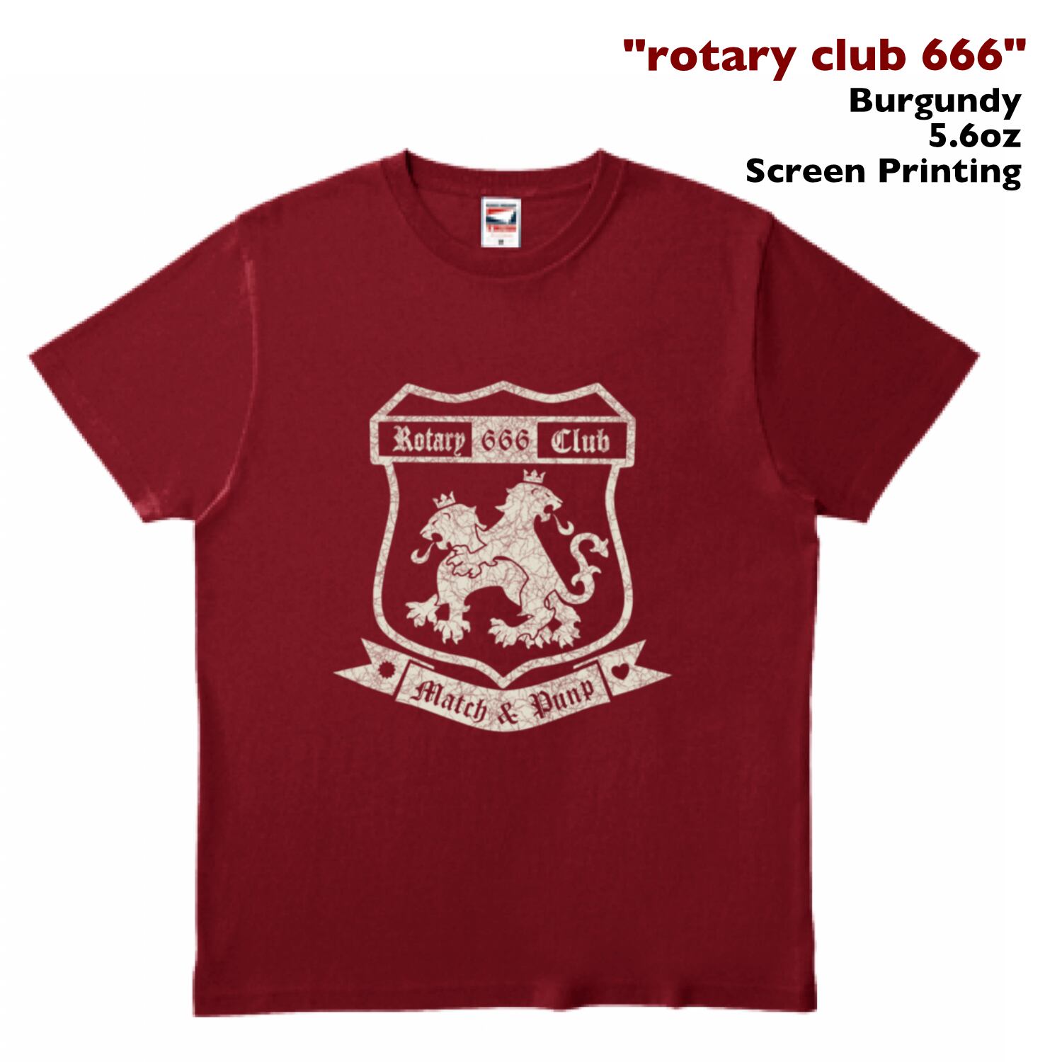 "rotary club 666" #06 -Burgundy- Crack Print