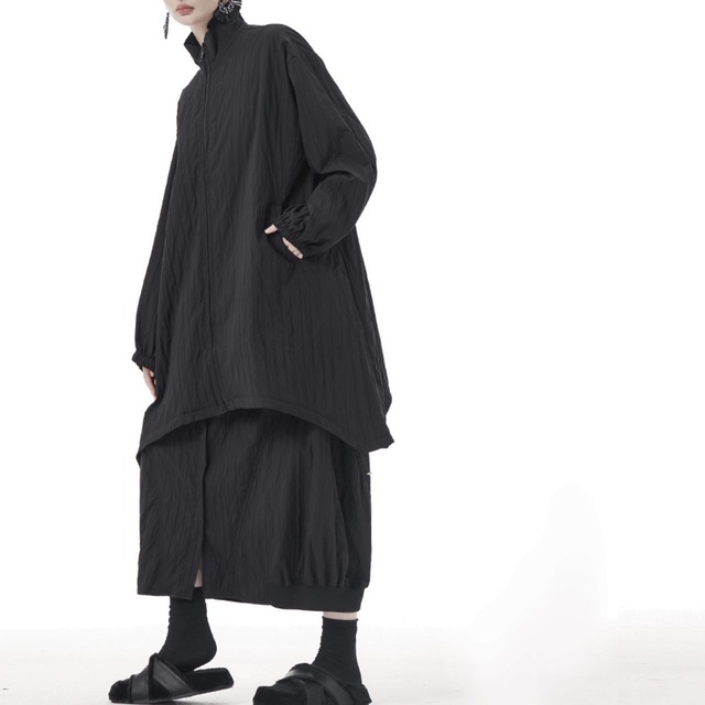 High neck nylon gather setup C0955