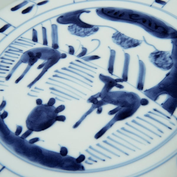 芙蓉手双鹿図段付6.5寸丸皿 | 福珠窯ファクトリーショップ