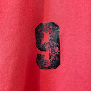 【Russell】90s USA製 ヘンリーネック Tシャツ ワンポイント ナンバリング ソフトボール ビンテージ L US古着