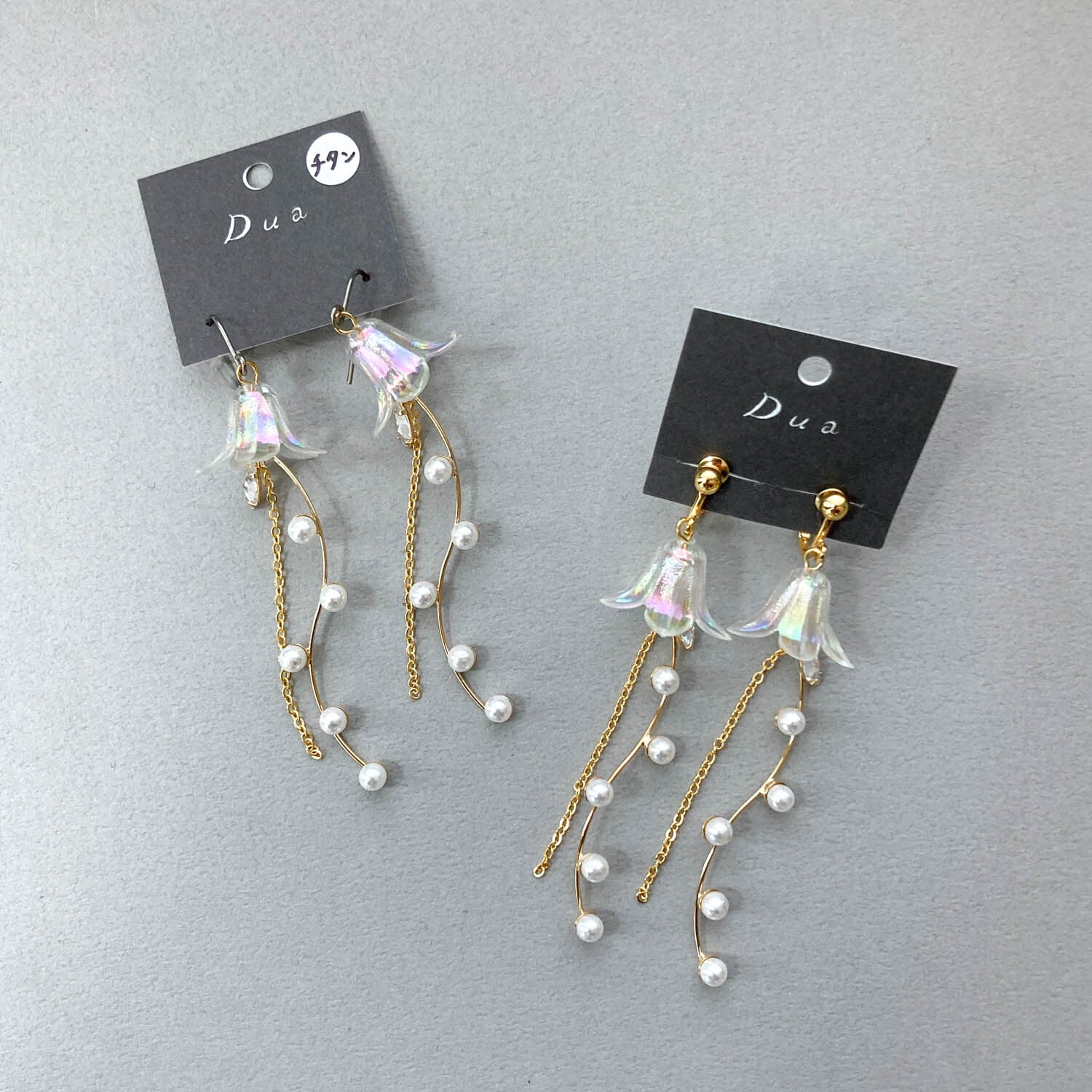 オーロラフラワーとウェーブパーツの〈ピアス/イヤリング〉 | Dua