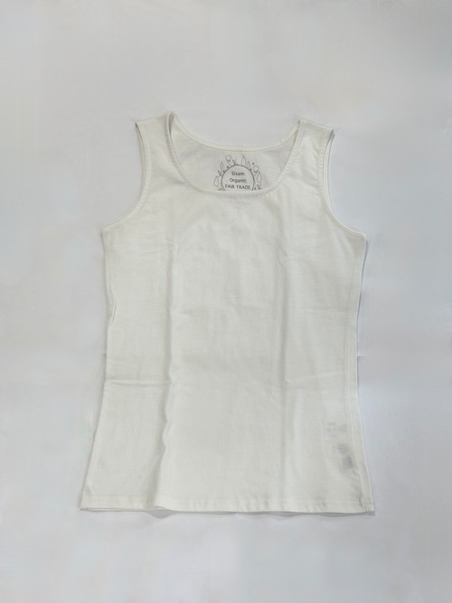 シサム工房・オーガニックコットンカットソー　タンクトップ・ホワイト
