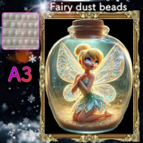 四角ビーズ（fairy１～３色入り）【fairydust-12】A3サイズ☆ダイヤモンドアート