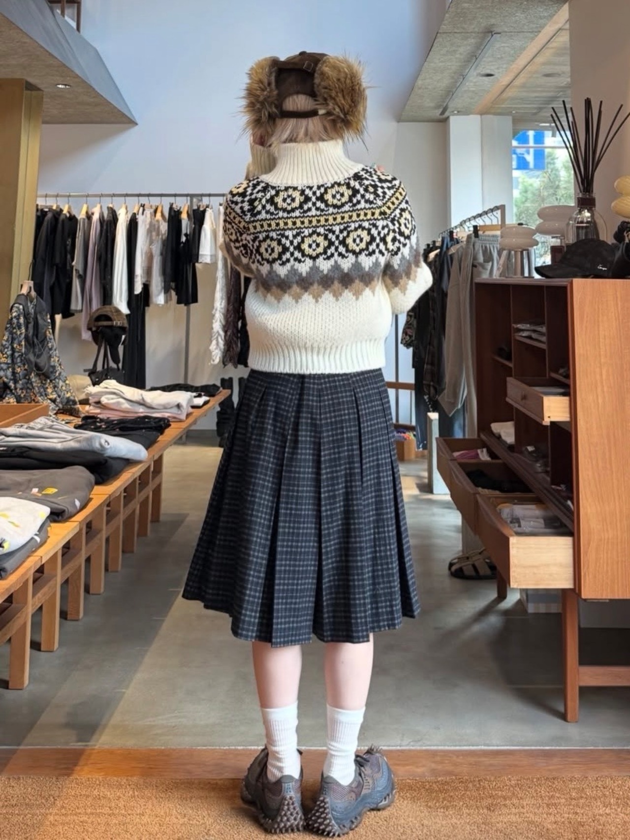【26AW | WOMEN】push BUTTON プッシュボタン / パンツ / CHECK BERMUDA PANTS  PB2630310W - 4