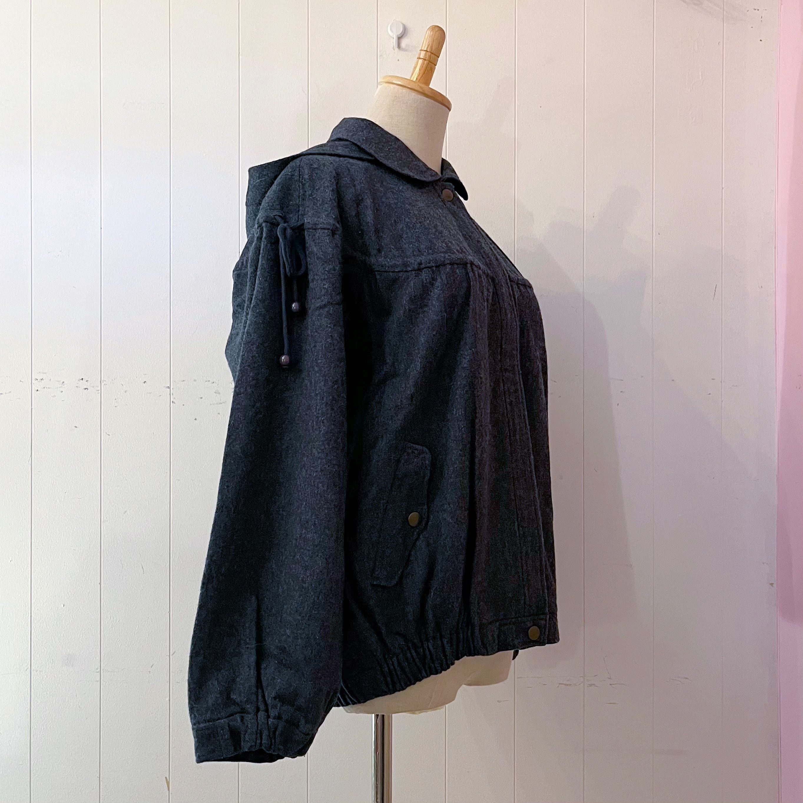 green check hoodie blouson