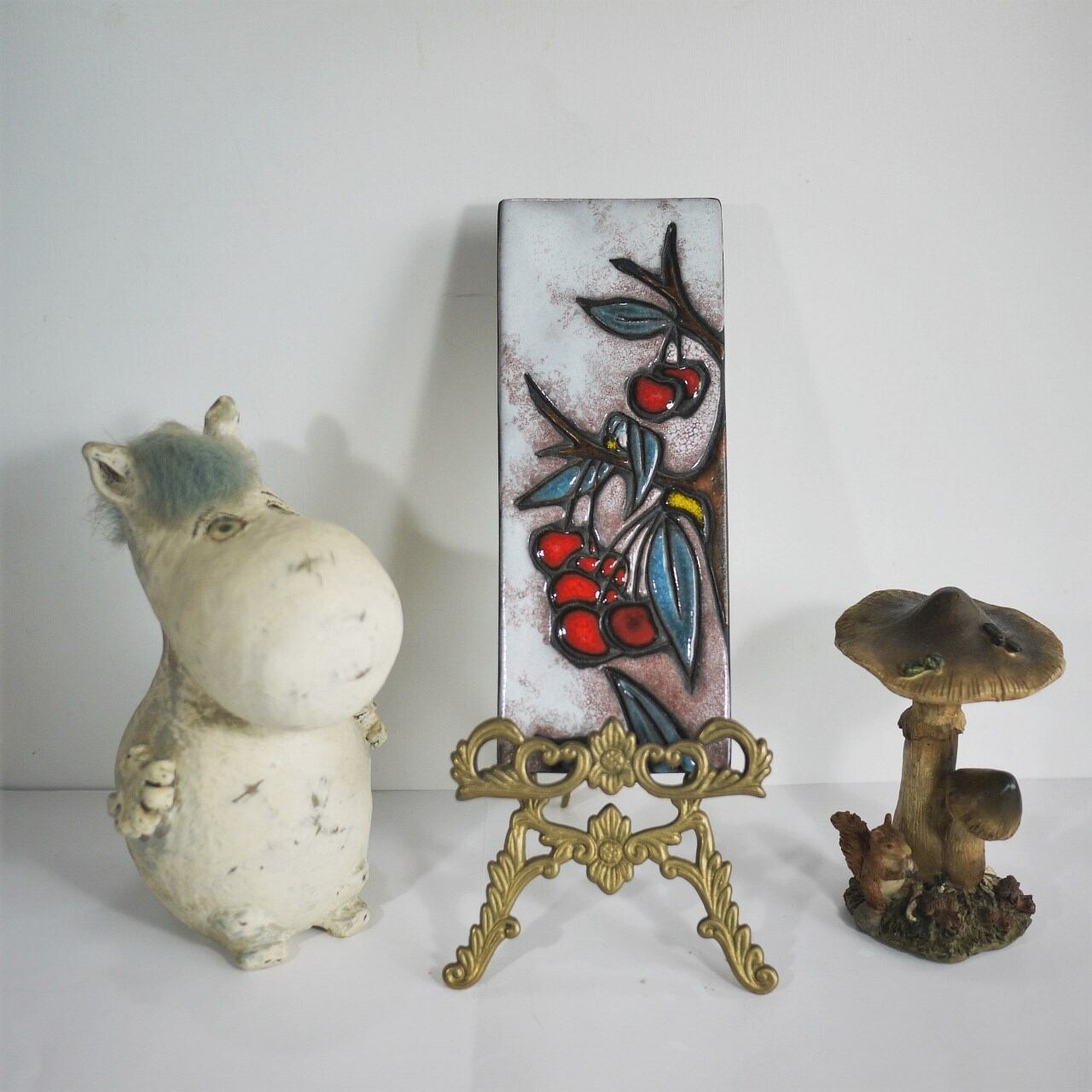 Ruscha 陶板タイル 壁掛飾り サクランボ 西ドイツ